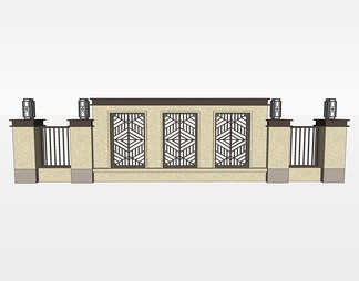 围墙su免费模型下载(1)