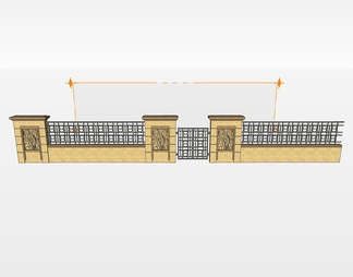 围墙su免费模型下载(1)