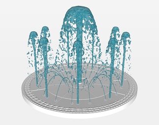 水喷泉水su免费模型下载(1)