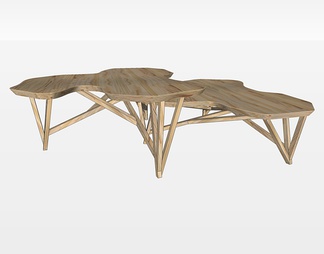 实木茶几su免费模型下载(1)