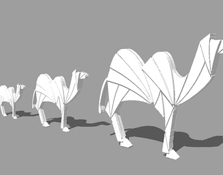 骆驼雕塑su免费模型下载(1)