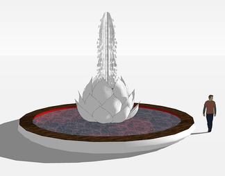 景观喷泉su免费模型下载(1)