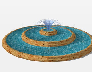 景观喷泉su免费模型下载(1)