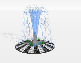 景观喷泉su免费模型下载(1)