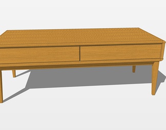木质茶几su免费模型下载(1)