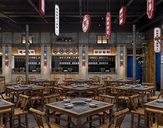 火锅店3d免费模型下载(1)