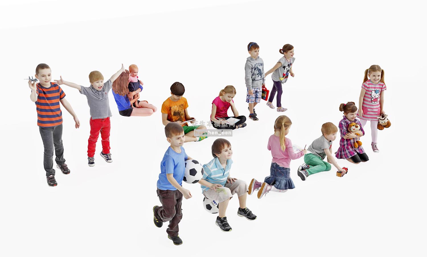 欧式儿童小孩人物3d模型下载(1)