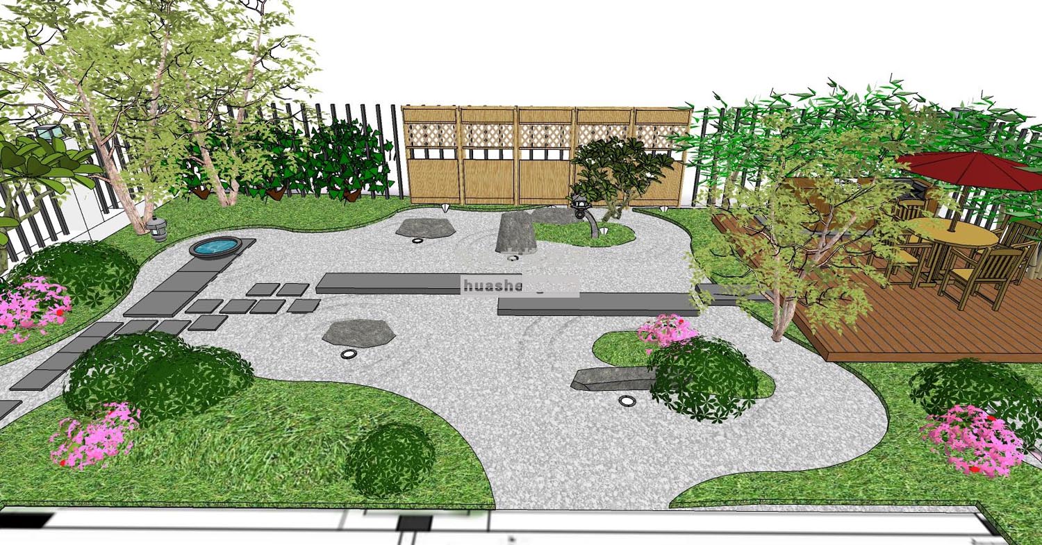 庭院景观su草图模型下载(1)