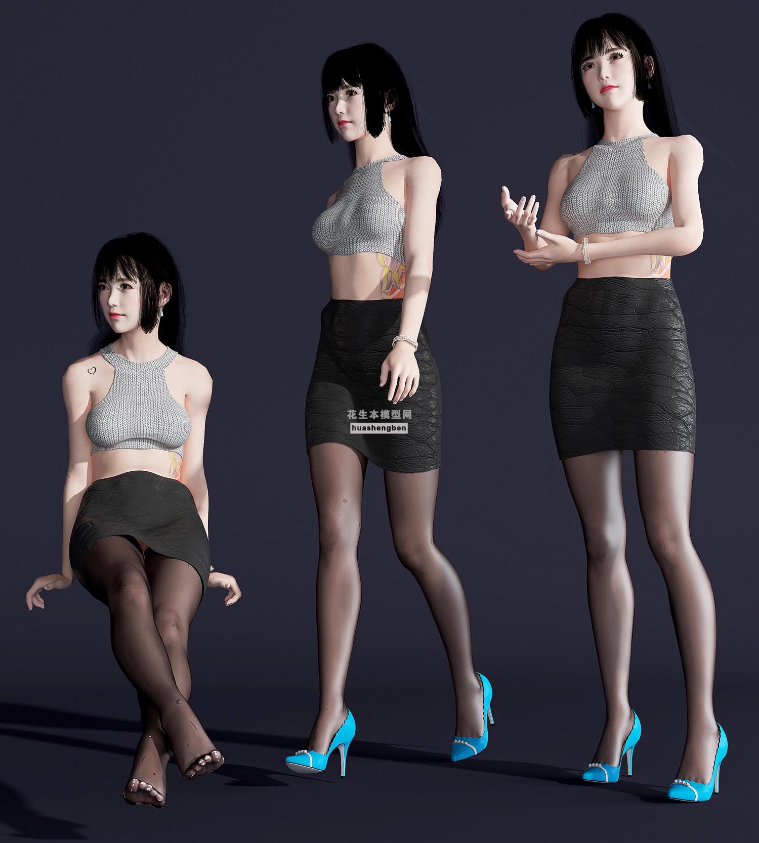 现代人物模特3d模型下载(1)