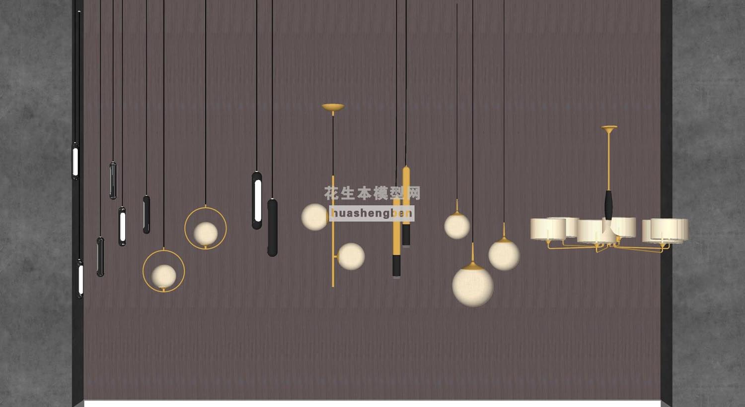 玻璃小吊灯su草图模型下载(1)