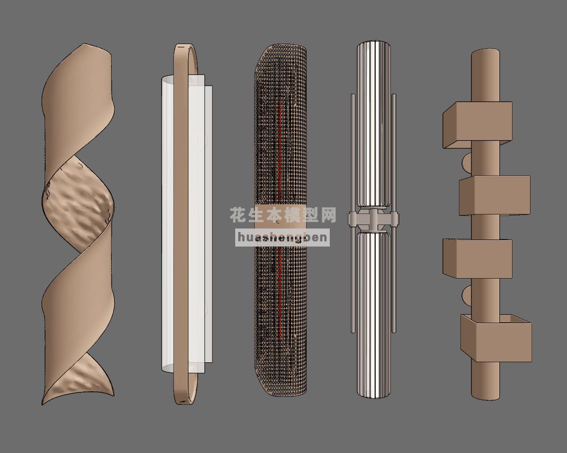 现代轻奢壁灯组合su草图模型下载(1)