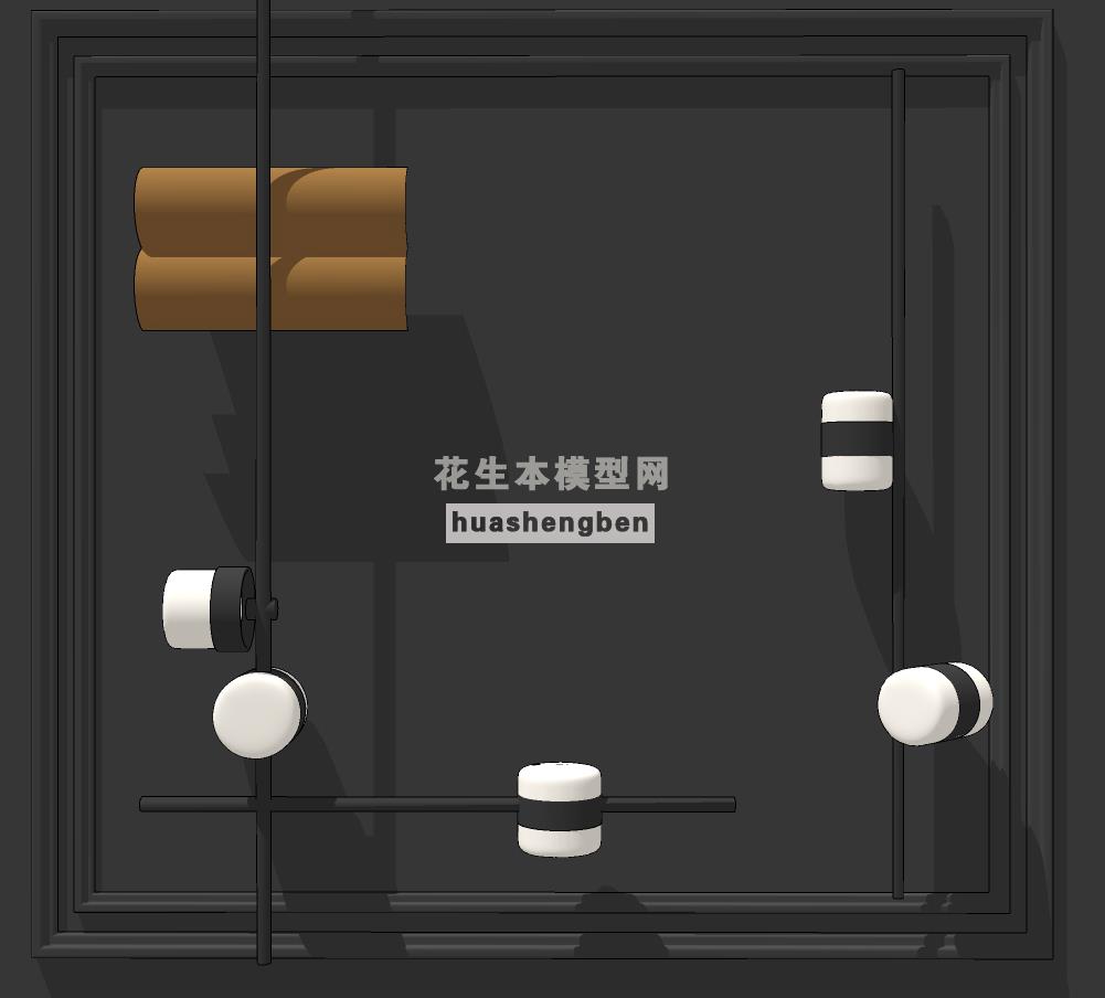 现代时尚壁灯su草图模型下载(1)