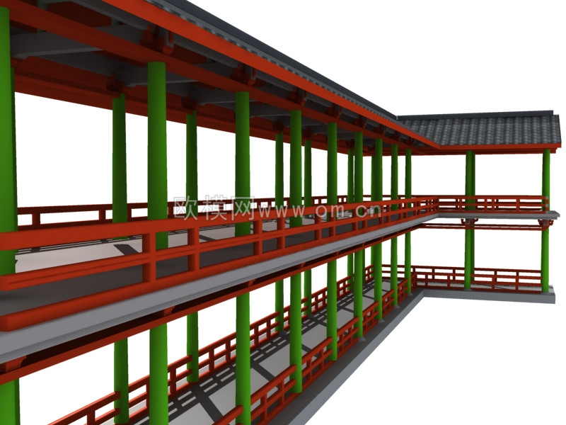 小区住宅半鸟瞰3D模型(1)