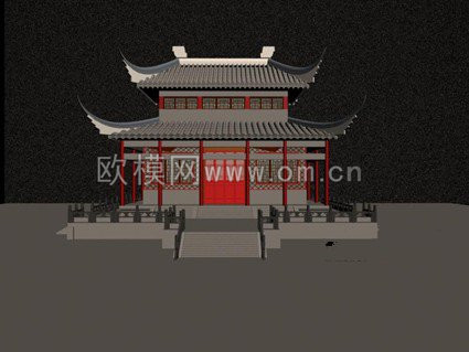 新中式住宅小区鸟瞰免费3d模型(1)